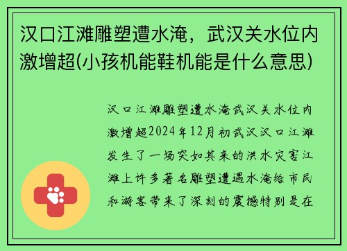 汉口江滩雕塑遭水淹，武汉关水位内激增超(小孩机能鞋机能是什么意思)
